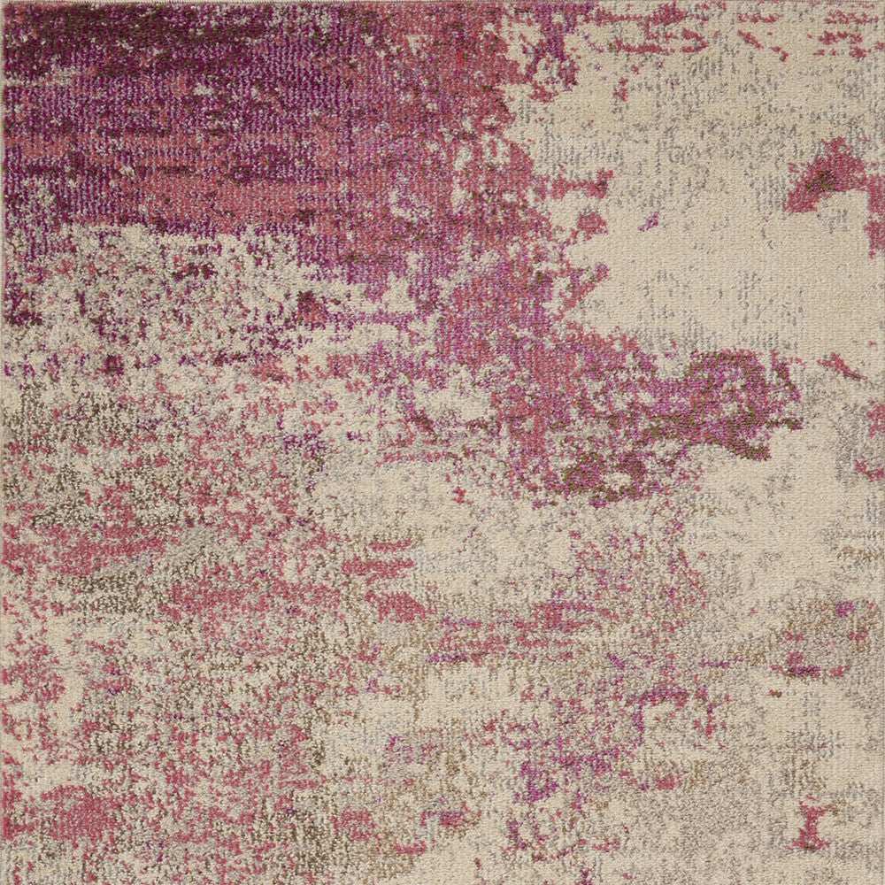 3' X 5' Ivory And Pink Abstract Power Loom Non Skid Area Rug - Homeroots - Flyclothing LLC