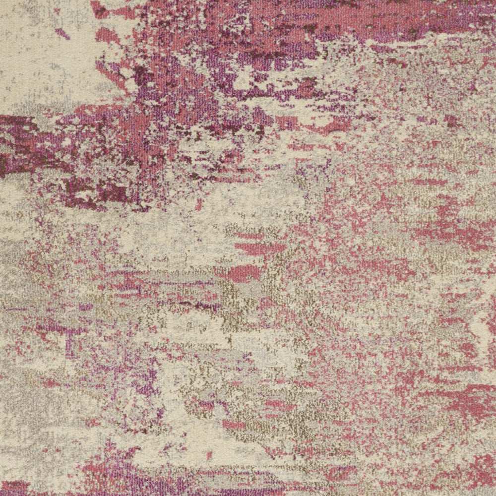 5' X 7' Ivory And Pink Abstract Power Loom Non Skid Area Rug - Homeroots - Flyclothing LLC