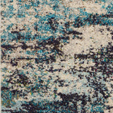 2' X 4' Ivory And Teal Blue Abstract Power Loom Non Skid Area Rug - Homeroots - Flyclothing LLC
