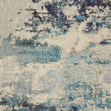 3' X 5' Ivory And Teal Blue Abstract Power Loom Non Skid Area Rug - Homeroots - Flyclothing LLC