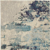 3' X 5' Ivory And Teal Blue Abstract Power Loom Non Skid Area Rug - Homeroots - Flyclothing LLC