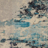 4' X 6' Ivory And Teal Blue Abstract Power Loom Non Skid Area Rug - Homeroots - Flyclothing LLC