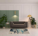 4' X 6' Ivory And Teal Blue Abstract Power Loom Non Skid Area Rug - Homeroots - Flyclothing LLC