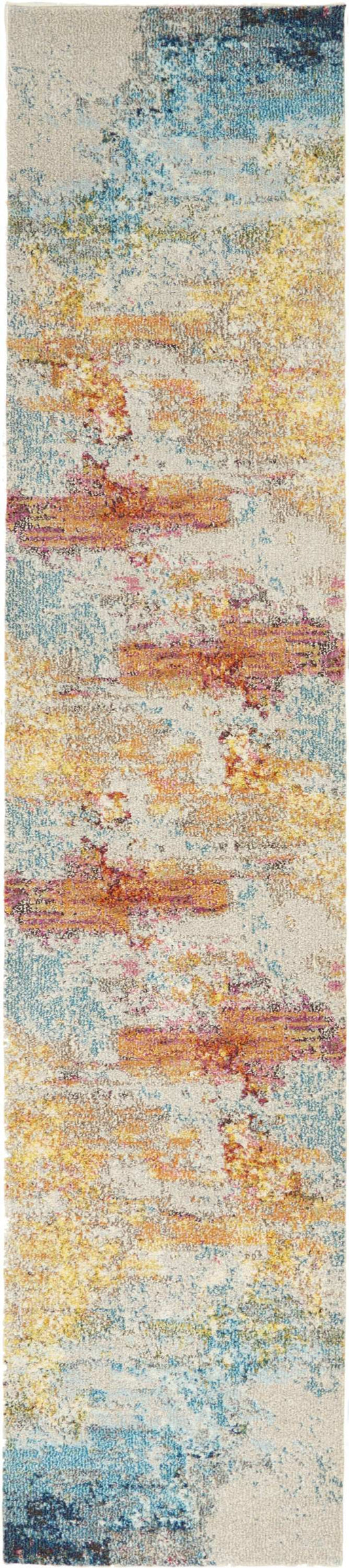 2' X 8' Sealife Abstract Power Loom Non Skid Runner Rug - Homeroots - Flyclothing LLC
