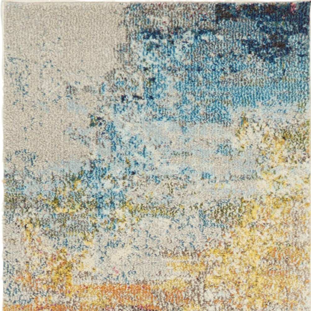 2' X 8' Sealife Abstract Power Loom Non Skid Runner Rug - Homeroots - Flyclothing LLC