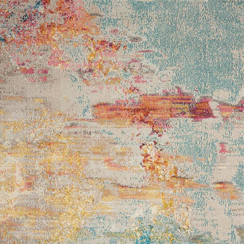 3' X 5' Sealife Abstract Power Loom Non Skid Area Rug - Homeroots - Flyclothing LLC