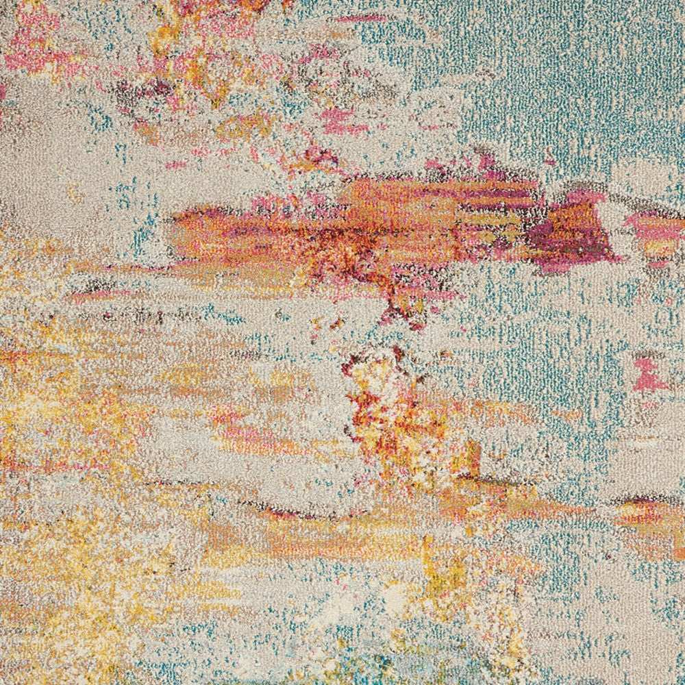 4' X 6' Sealife Abstract Power Loom Non Skid Area Rug - Homeroots - Flyclothing LLC