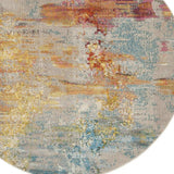 8' X 8' Sealife Round Abstract Power Loom Non Skid Area Rug - Homeroots - Flyclothing LLC