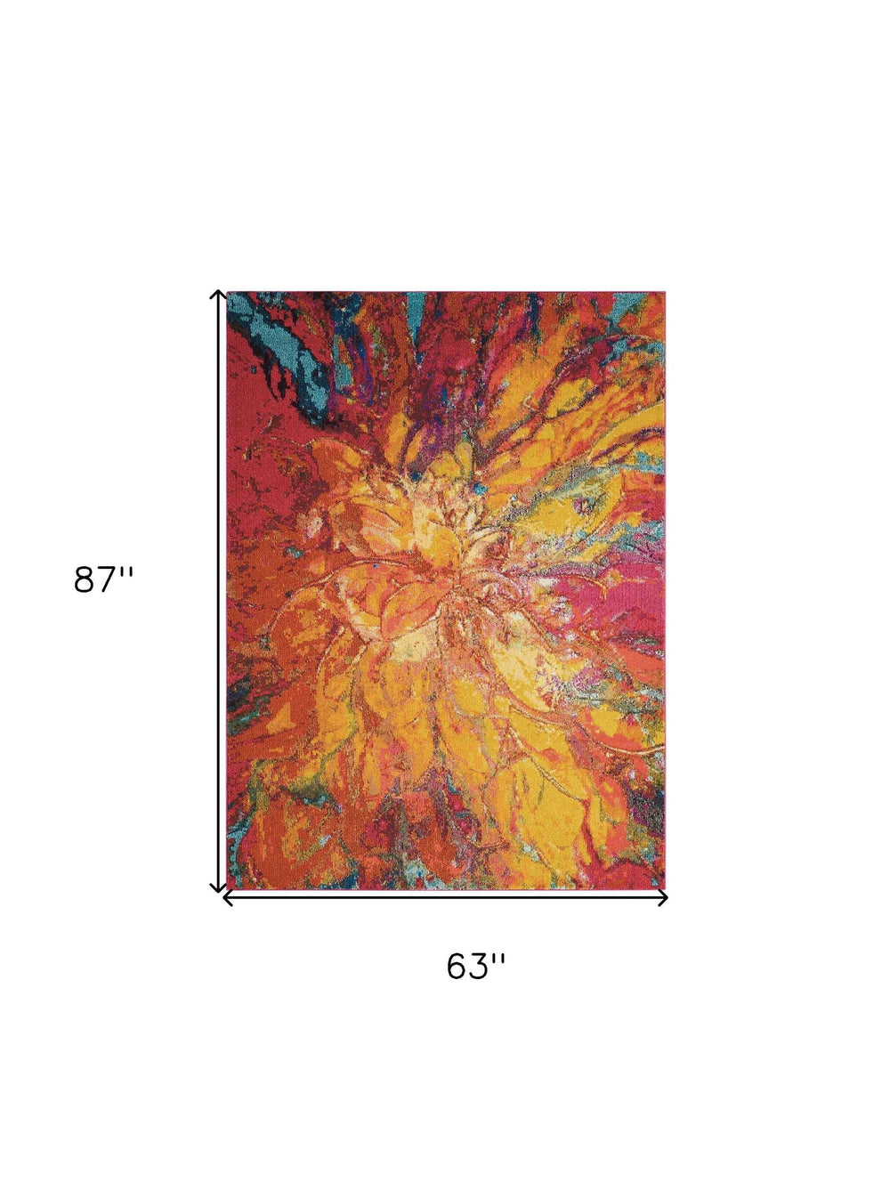 5' X 7' Cayenne Abstract Power Loom Non Skid Area Rug - Homeroots - Flyclothing LLC