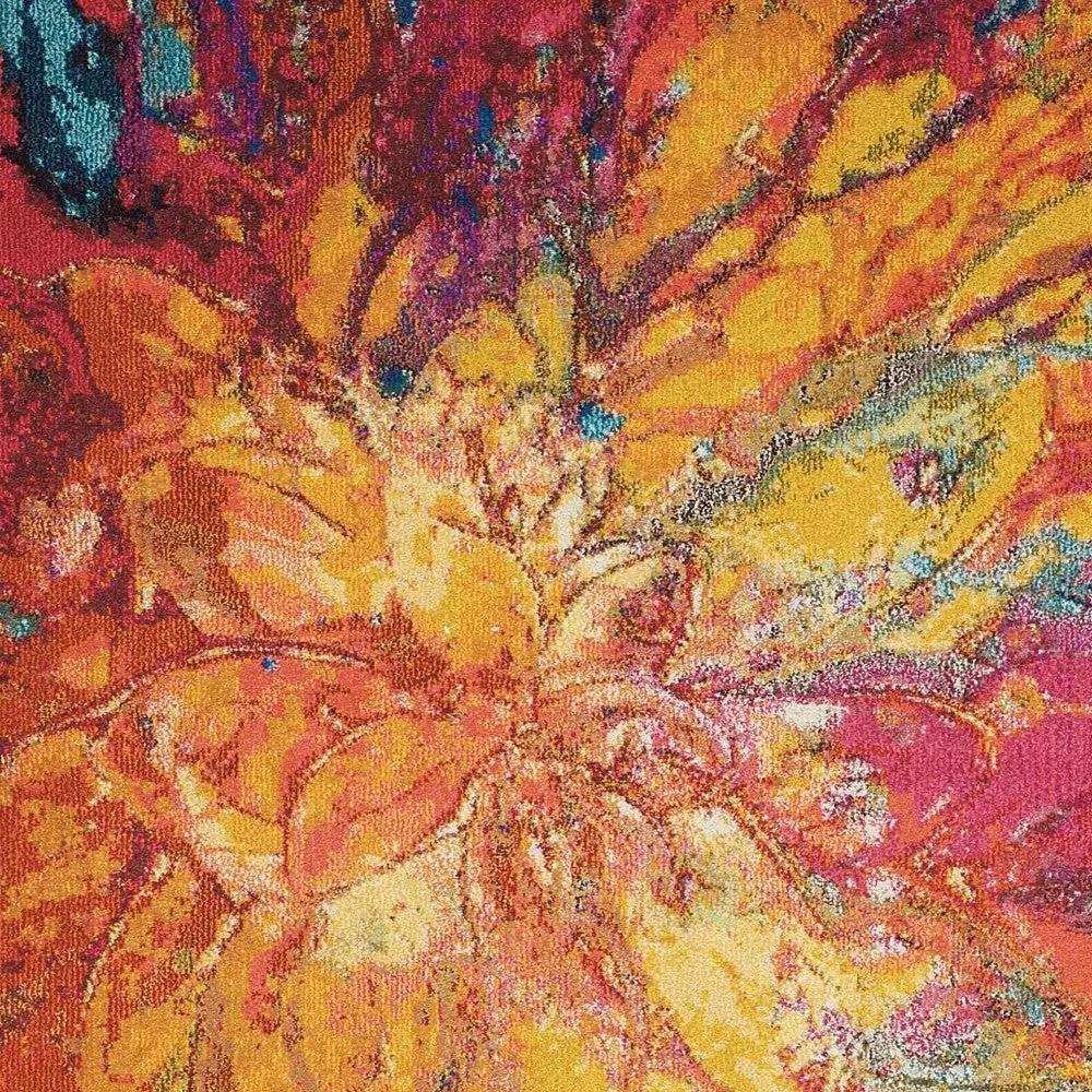 5' X 7' Cayenne Abstract Power Loom Non Skid Area Rug - Homeroots - Flyclothing LLC