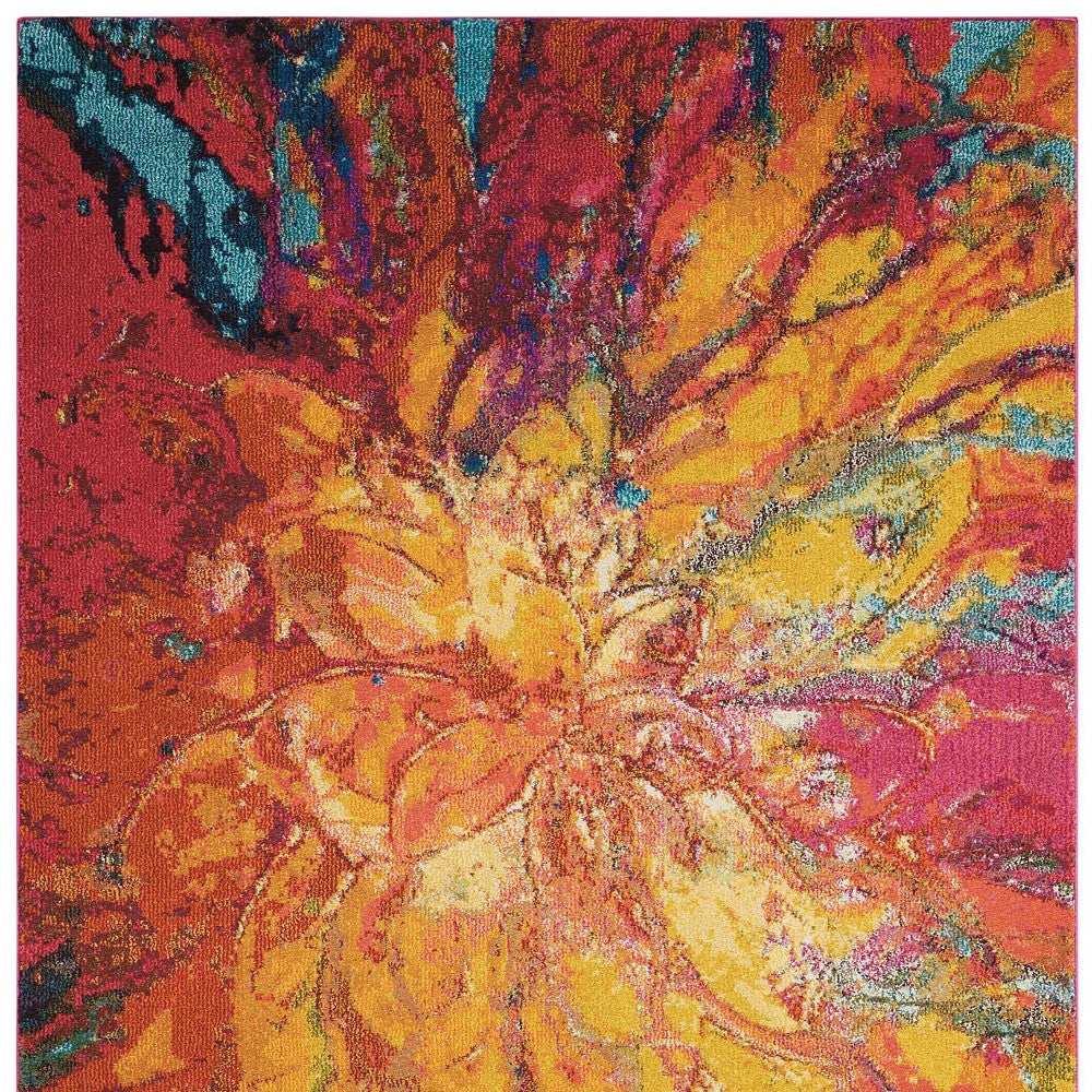 5' X 7' Cayenne Abstract Power Loom Non Skid Area Rug - Homeroots - Flyclothing LLC