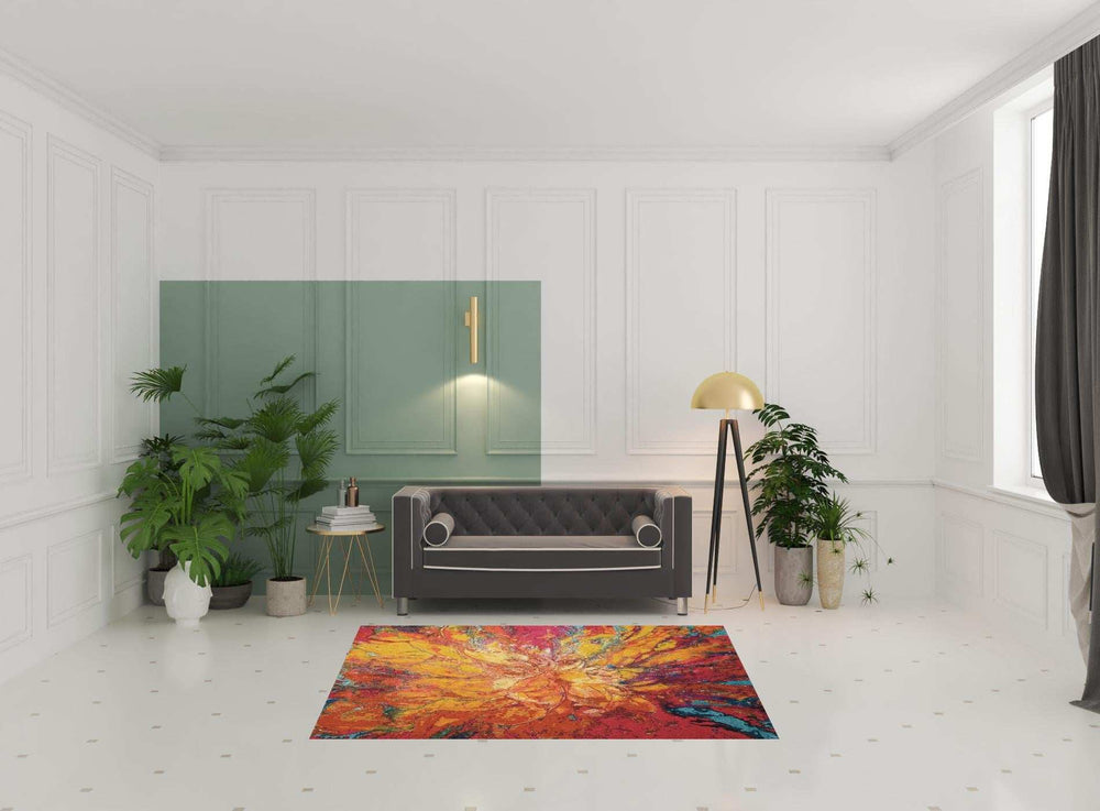 5' X 7' Cayenne Abstract Power Loom Non Skid Area Rug - Homeroots - Flyclothing LLC