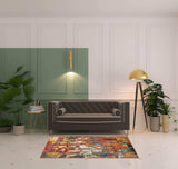 4' X 6' Stained Glass Abstract Power Loom Non Skid Area Rug - Homeroots - Flyclothing LLC