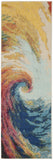 2' X 6' Wave Abstract Power Loom Non Skid Runner Rug - Homeroots - Flyclothing LLC
