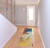 2' X 8' Wave Abstract Power Loom Non Skid Runner Rug - Homeroots - Flyclothing LLC