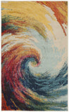 3' X 5' Wave Abstract Power Loom Non Skid Area Rug - Homeroots - Flyclothing LLC