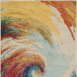 3' X 5' Wave Abstract Power Loom Non Skid Area Rug - Homeroots - Flyclothing LLC