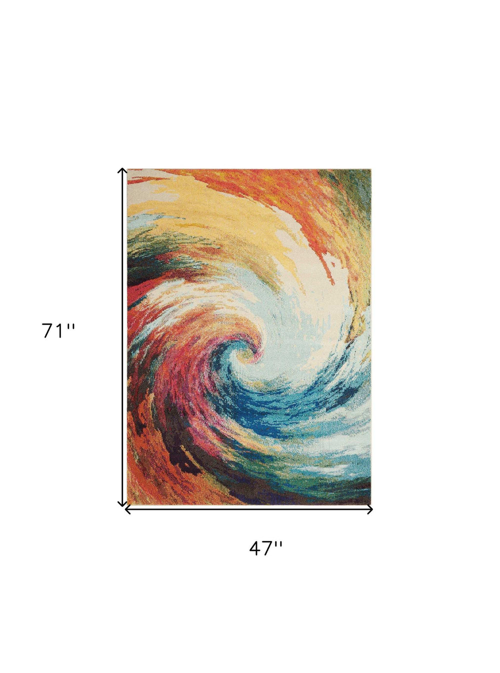 4' X 6' Wave Abstract Power Loom Non Skid Area Rug - Homeroots - Flyclothing LLC