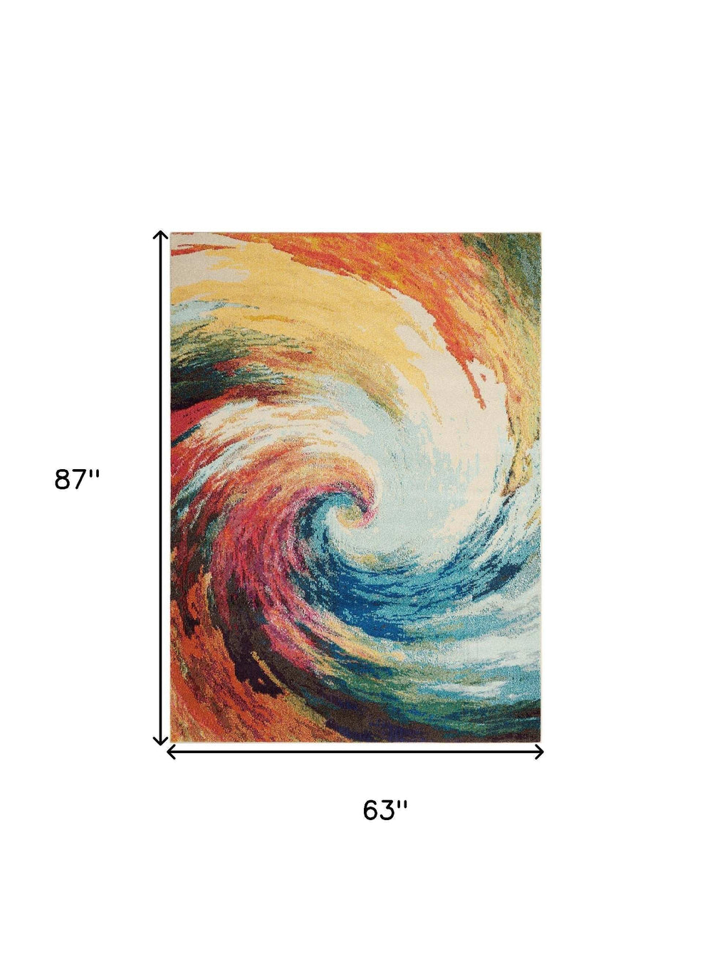 5' X 7' Wave Abstract Power Loom Non Skid Area Rug - Homeroots - Flyclothing LLC