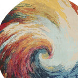 8' X 8' Wave Round Abstract Power Loom Non Skid Area Rug - Homeroots - Flyclothing LLC