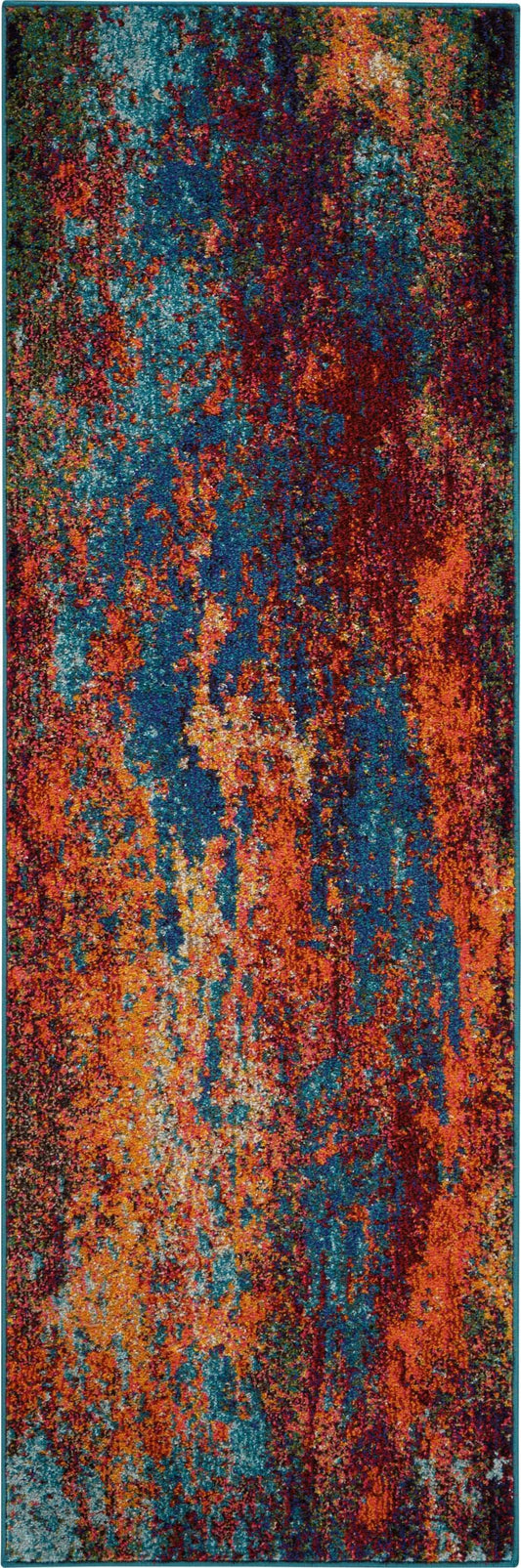 2' X 6' Atlantic Abstract Power Loom Non Skid Runner Rug - Homeroots - Flyclothing LLC