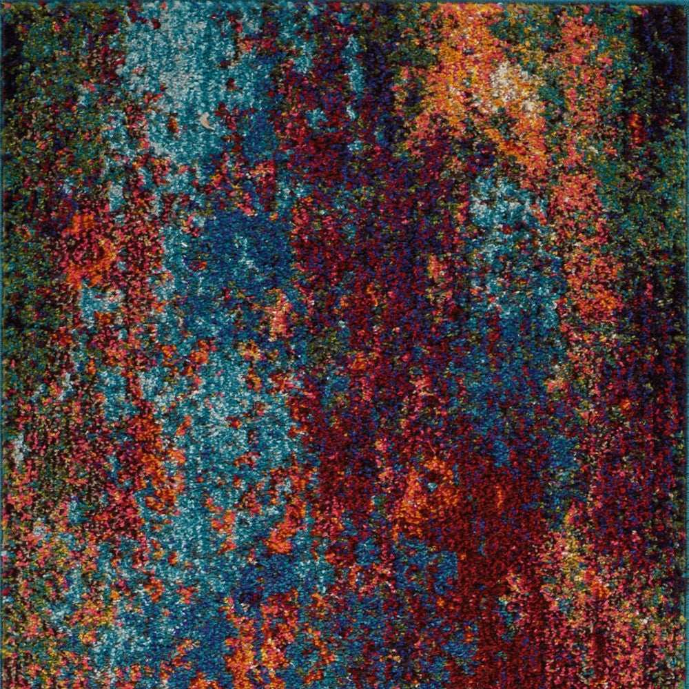 2' X 6' Atlantic Abstract Power Loom Non Skid Runner Rug - Homeroots - Flyclothing LLC