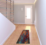 2' X 6' Atlantic Abstract Power Loom Non Skid Runner Rug - Homeroots - Flyclothing LLC