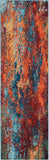 2' X 8' Atlantic Abstract Power Loom Non Skid Runner Rug - Homeroots - Flyclothing LLC