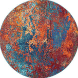 5' X 5' Atlantic Round Abstract Power Loom Non Skid Area Rug - Homeroots - Flyclothing LLC