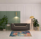 4' X 6' Blue And Yellow Abstract Power Loom Non Skid Area Rug - Homeroots - Flyclothing LLC