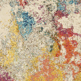 2' X 4' Ivory Abstract Power Loom Non Skid Area Rug - Homeroots - Flyclothing LLC