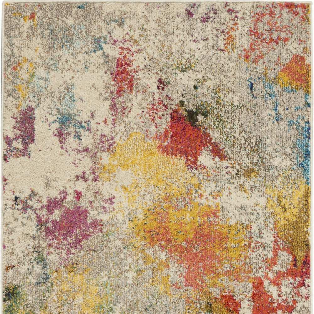 3' X 5' Ivory Abstract Power Loom Non Skid Area Rug - Homeroots - Flyclothing LLC