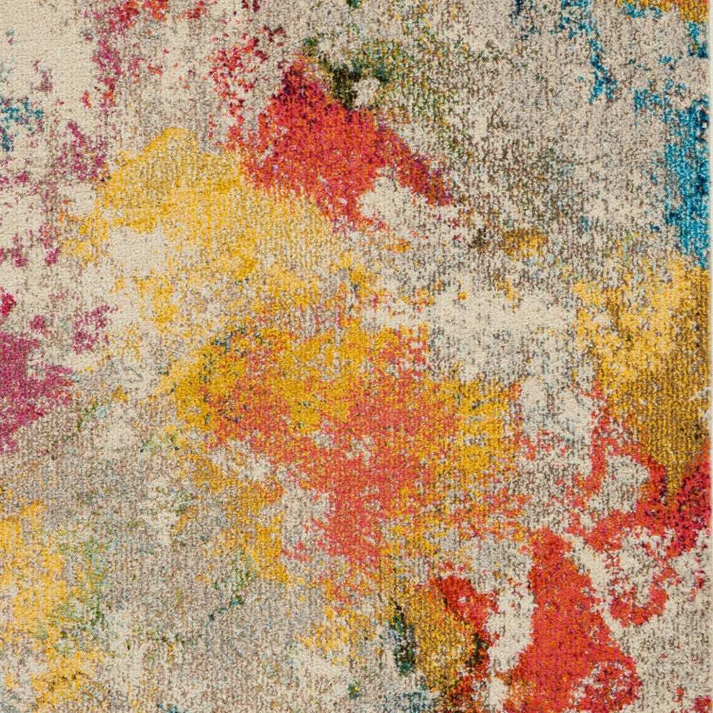 5' X 7' Ivory Abstract Power Loom Non Skid Area Rug - Homeroots - Flyclothing LLC