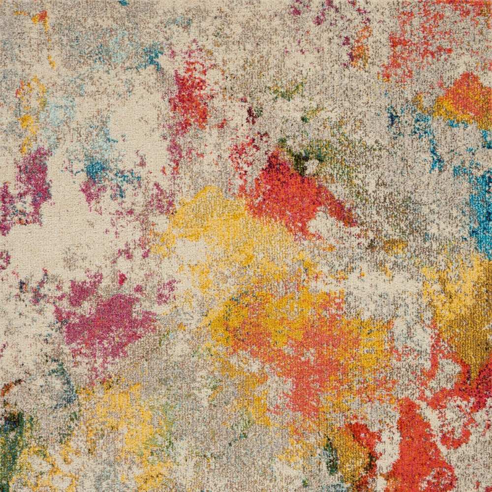 5' X 7' Ivory Abstract Power Loom Non Skid Area Rug - Homeroots - Flyclothing LLC