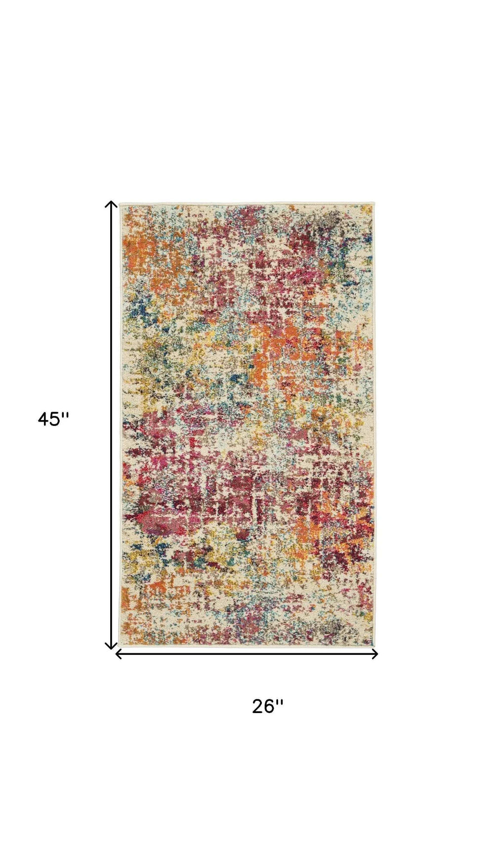 2' X 4' Pink Abstract Power Loom Distressed Non Skid Area Rug - Homeroots - Flyclothing LLC