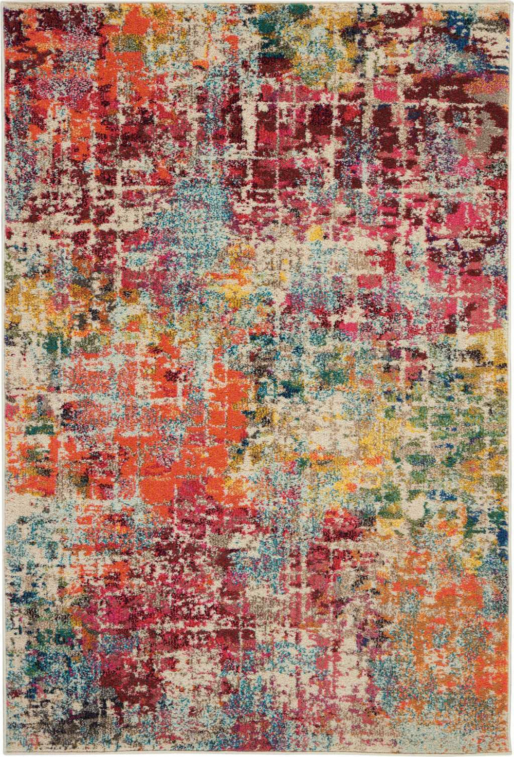 4' X 6' Pink Abstract Power Loom Distressed Non Skid Area Rug - Homeroots - Flyclothing LLC