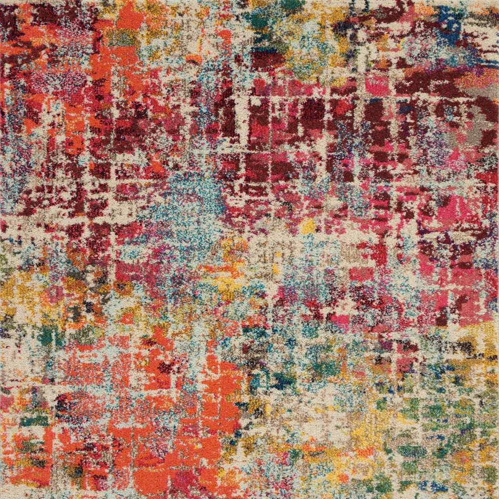 4' X 6' Pink Abstract Power Loom Distressed Non Skid Area Rug - Homeroots - Flyclothing LLC