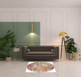 4' X 4' Pink Abstract Power Loom Distressed Non Skid Area Rug - Homeroots - Flyclothing LLC