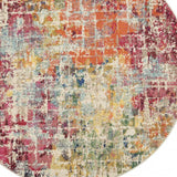 5' X 5' Pink Round Abstract Power Loom Distressed Non Skid Area Rug - Homeroots - Flyclothing LLC