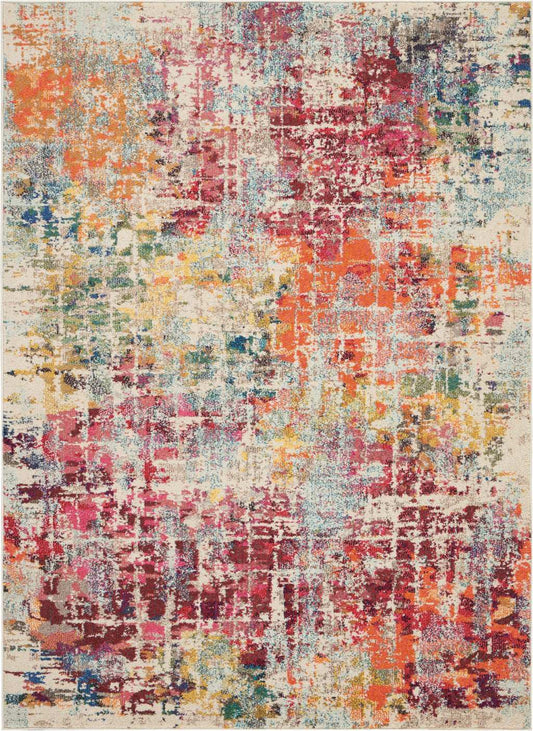 5' X 7' Pink Abstract Power Loom Distressed Non Skid Area Rug - Homeroots - Flyclothing LLC