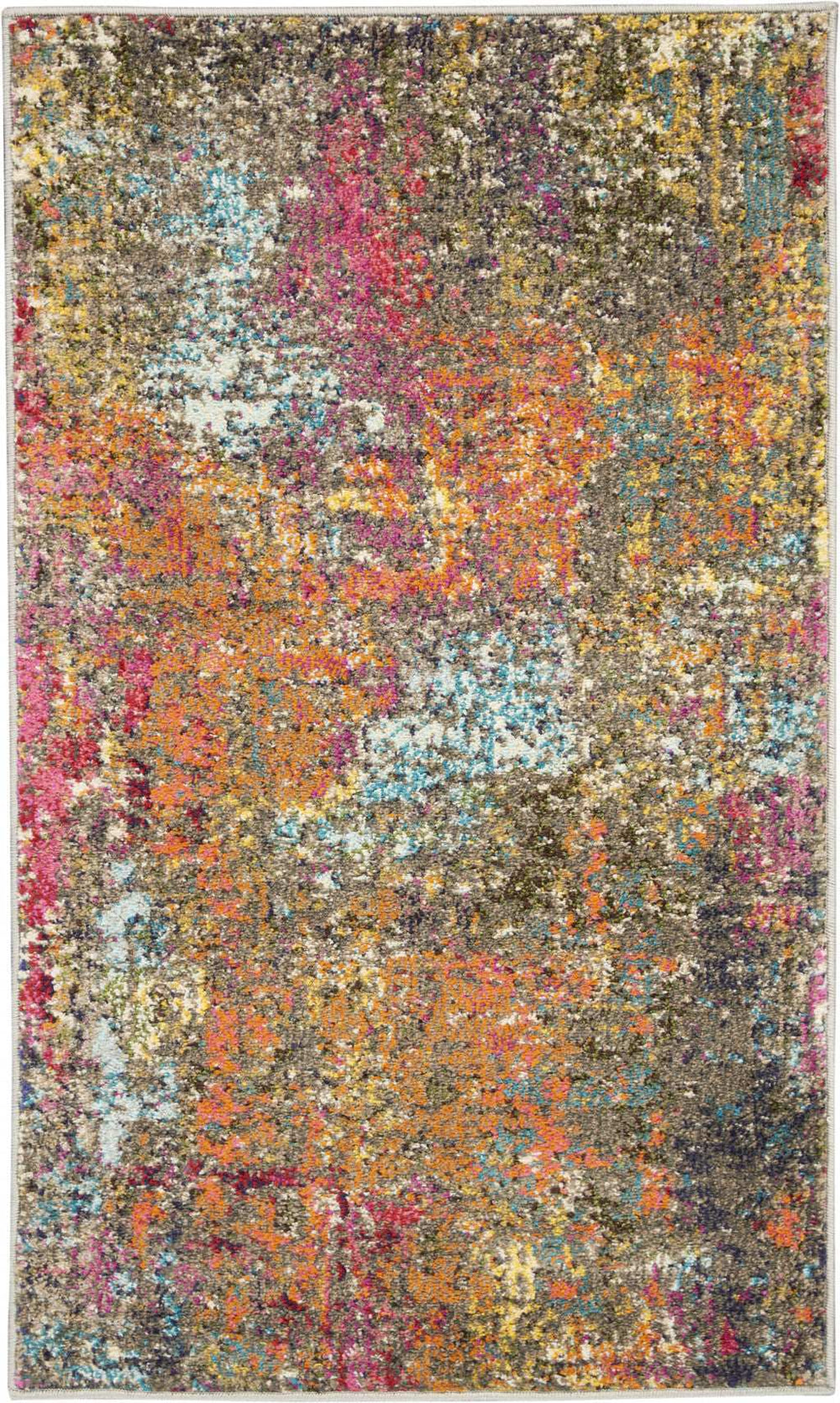 2' X 4' Sunset Abstract Power Loom Non Skid Area Rug - Homeroots - Flyclothing LLC