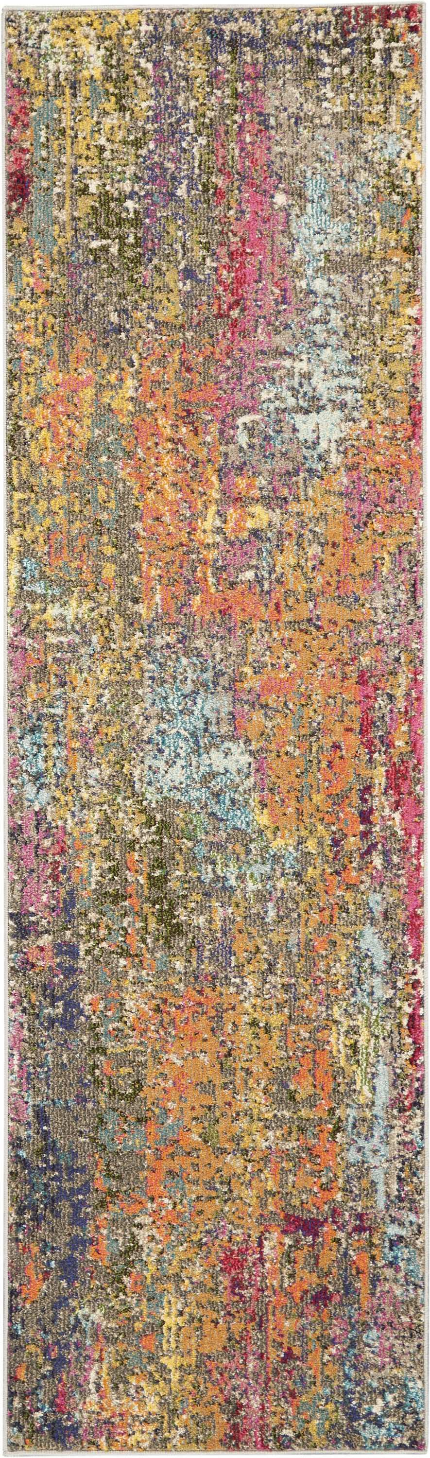 2' X 8' Sunset Abstract Power Loom Non Skid Runner Rug - Homeroots - Flyclothing LLC