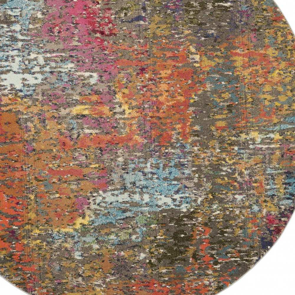 4' X 4' Sunset Abstract Power Loom Non Skid Area Rug - Homeroots - Flyclothing LLC