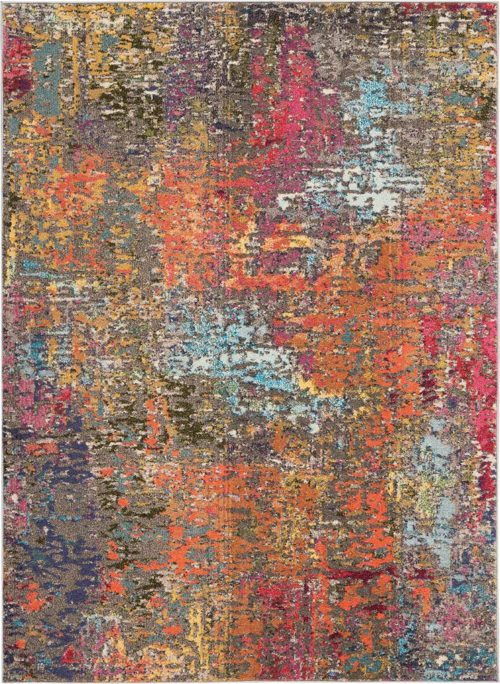 5' X 7' Sunset Abstract Power Loom Non Skid Area Rug - Homeroots - Flyclothing LLC