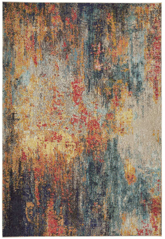 4' X 6' Multicolor Abstract Power Loom Non Skid Area Rug - Homeroots - Flyclothing LLC