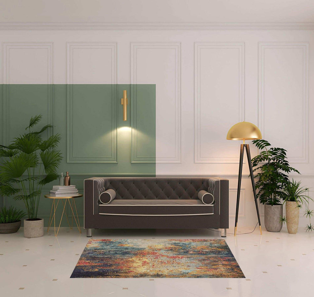 4' X 6' Multicolor Abstract Power Loom Non Skid Area Rug - Homeroots - Flyclothing LLC