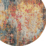 4' X 4' Multicolor Round Abstract Power Loom Non Skid Area Rug - Homeroots - Flyclothing LLC