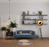 4' X 4' Multicolor Round Abstract Power Loom Non Skid Area Rug - Homeroots - Flyclothing LLC