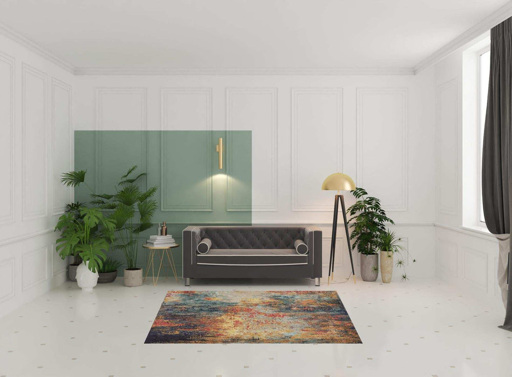 5' X 7' Multicolor Abstract Power Loom Non Skid Area Rug - Homeroots - Flyclothing LLC