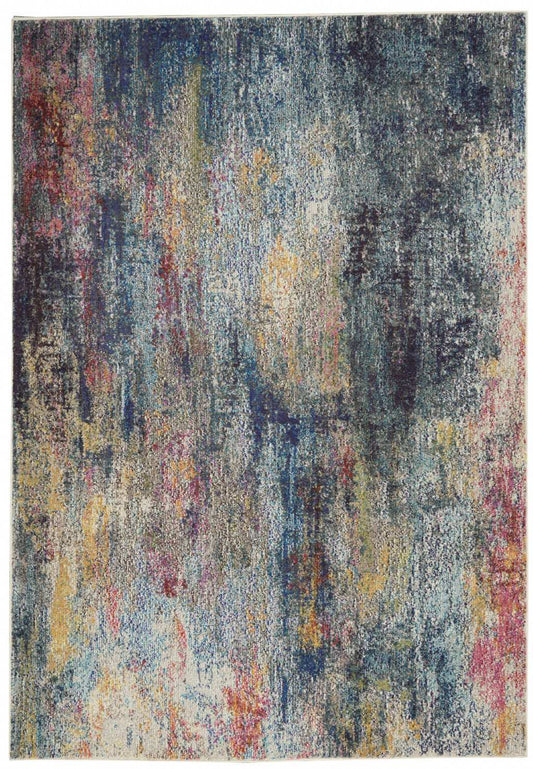 5' X 7' Multicolor Abstract Power Loom Non Skid Area Rug - Homeroots - Flyclothing LLC